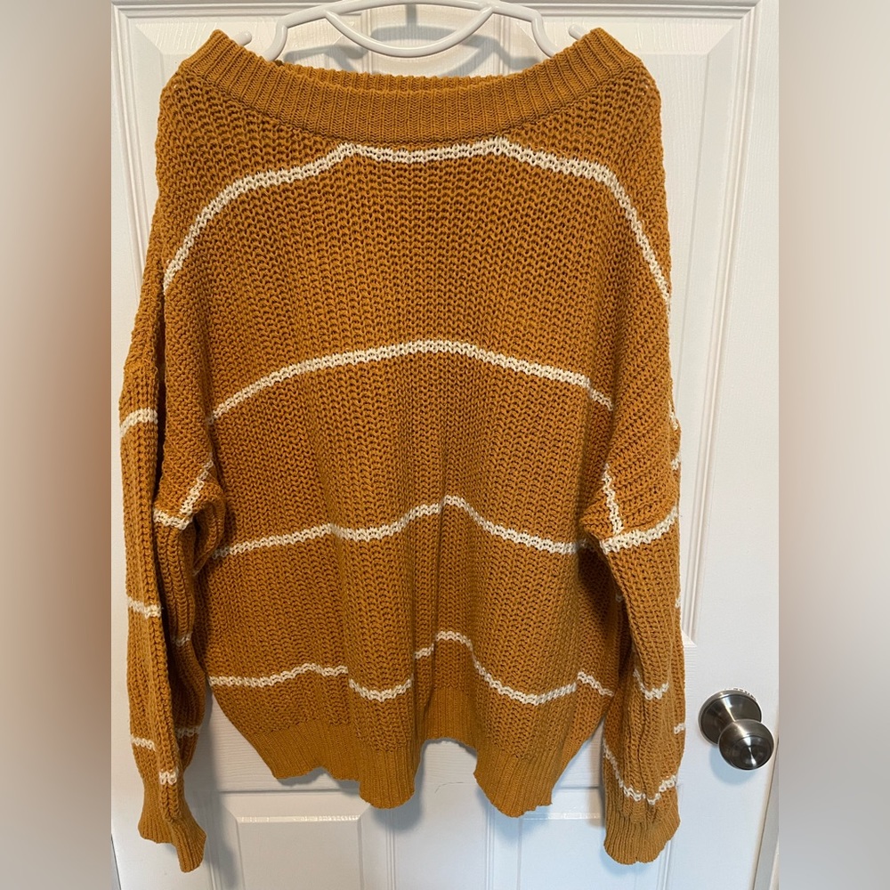 Women’s Zaful Burnt orange oversized stripe knit sweater- SZ OS